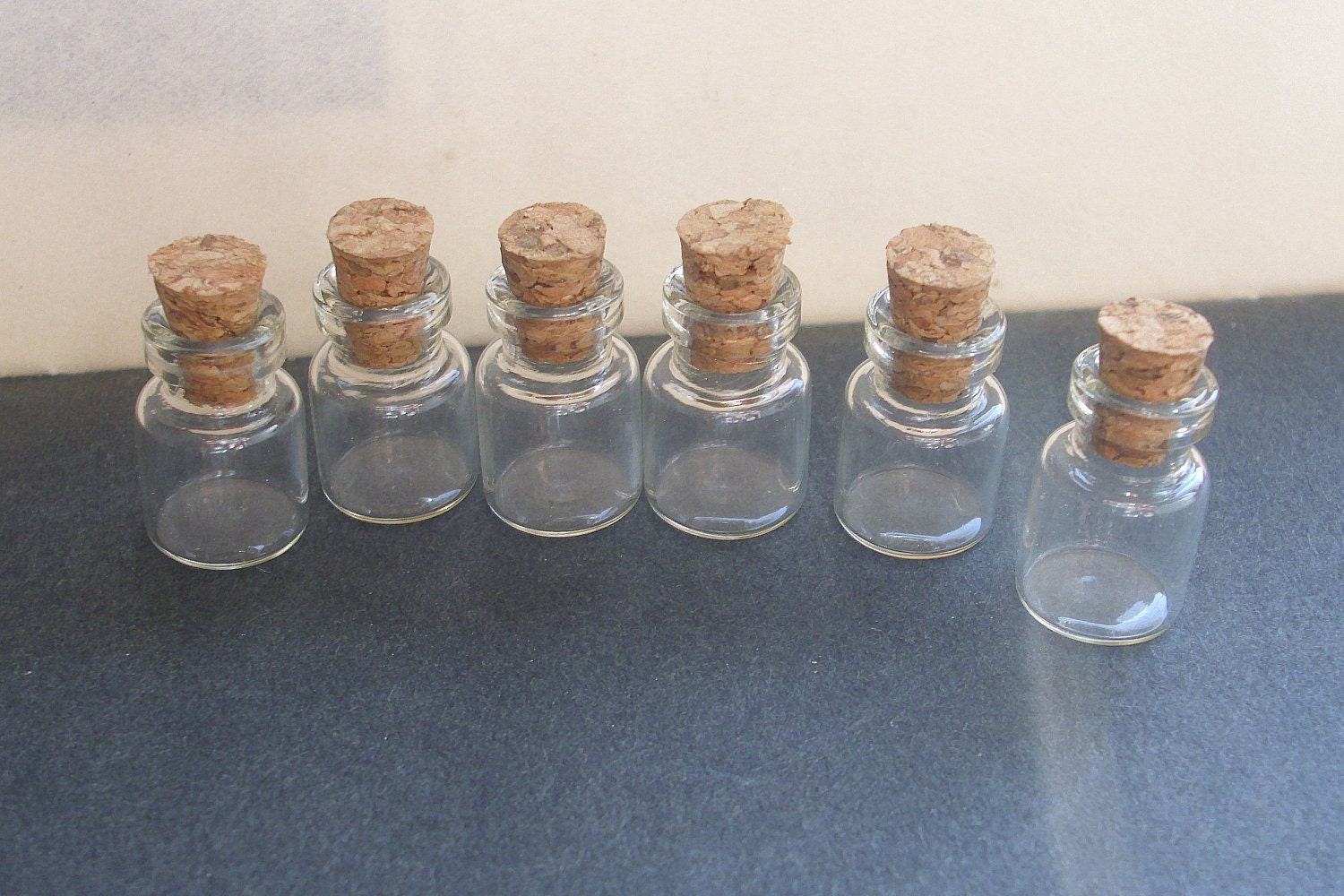 6  tiny vial glass  bottles 0.5ml