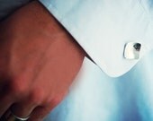 Silver Square Cufflinks for Him - Anniversary - Wedding - Groom Gift - Monogram - Custom Personalized - XO Love Gift