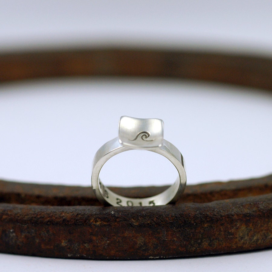 Class Ring - Monogram or Graduation Date - Recycled Sterling Silver - Graduation Ring - High School - School Spirit
