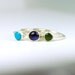 Three Gemstone Stacking Set - size 6.25 - Blue Green Turquoise RIngs in Sterling Silver - CLEARANCE SALE