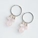 Pink Cluster Earrings on Hoops - Gemstones - Recycled Sterling Silver CLEARANCE