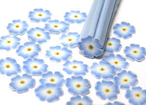 Blue Forget-Me-Not Fimo Nail Art / Scrapbooking Slices