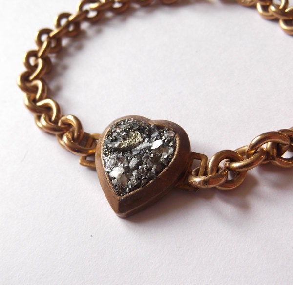 no. 495 - pyrite heart bracelet