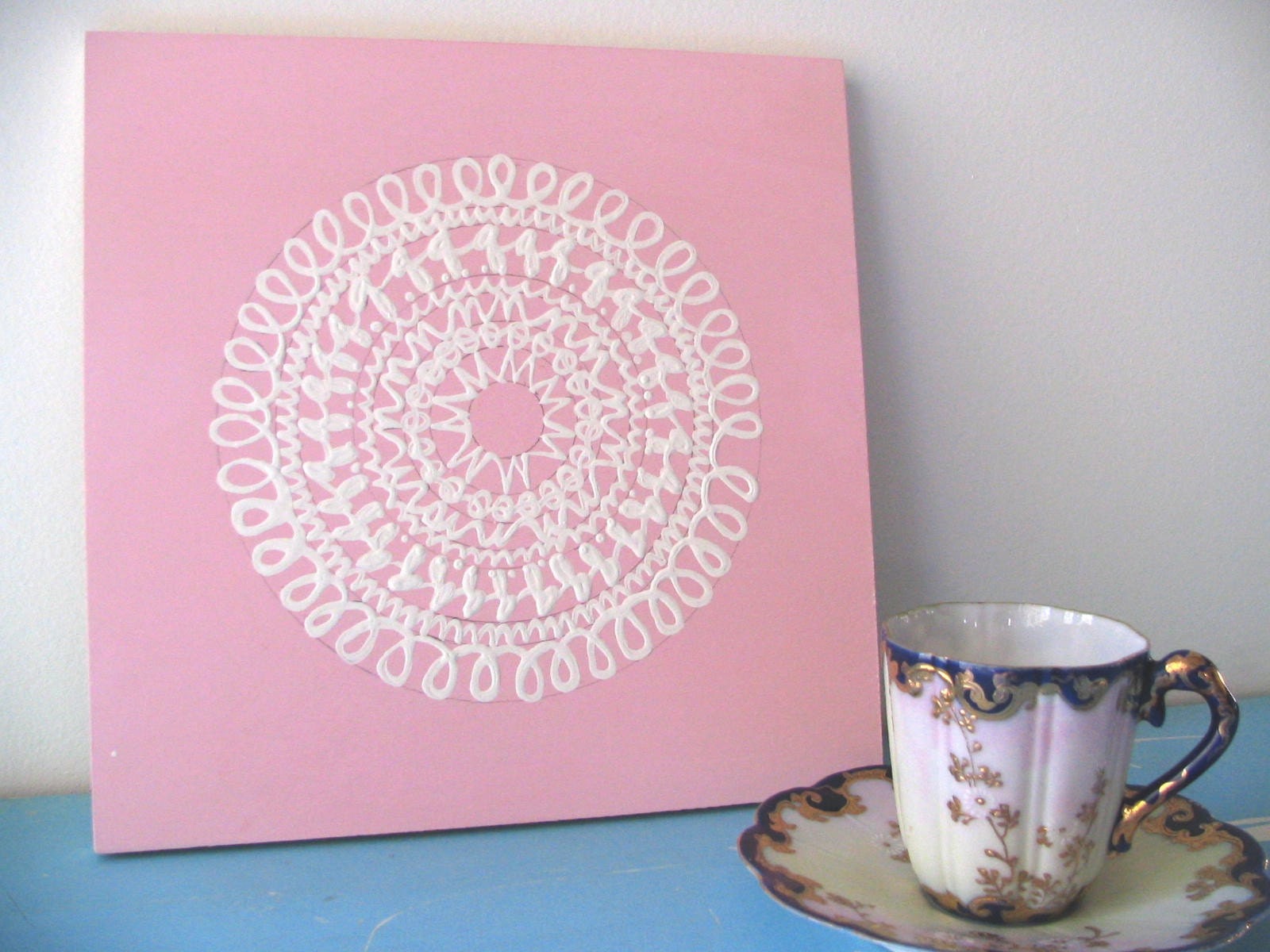 Personalized Doily Painting (8 or 9 letters)