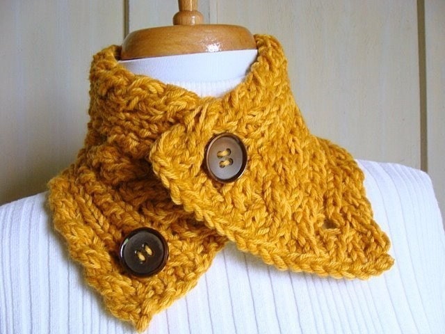 PDF Knitting Pattern - Ribbed Cable Scarflette Neckwarmer or Full Length Scarf