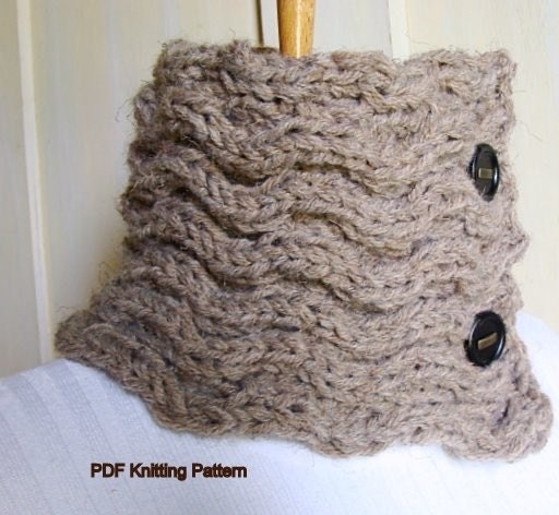 PDF Knitting Pattern - Waves for Scarf or Scarflette Neckwarmer