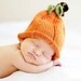 Hand Knit "Newborn" Pumpkin Hat