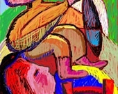 Abstract Expressionist Colorful Fine Art 5x7 Print from original digital painting by the artist