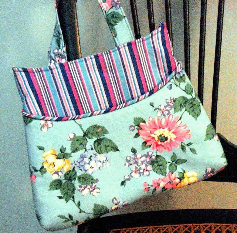 Blue Flowered Purse