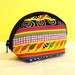 Coin Purse With Bright Stripes and Feathers small