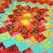 Full/Queen Quilt in Kaffe Fassett  Oranges and Reds Trip Around The World Design