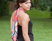 Eco friendly black halter - pick your vintage scarf -  available in petite