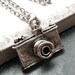 CAMERA Charm Necklace, 16 inch long, diff length or charm avail, silver plated, please note pictures of charm