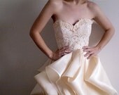 Super Sample Sale--One of a kind Silk and Lace Wedding Gown