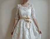 Ellie--2 Piece, Lace and Cotton Wedding Dress - Leanimal
