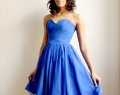 Gracelynn- royal blue silk chiffon dress -sample sale