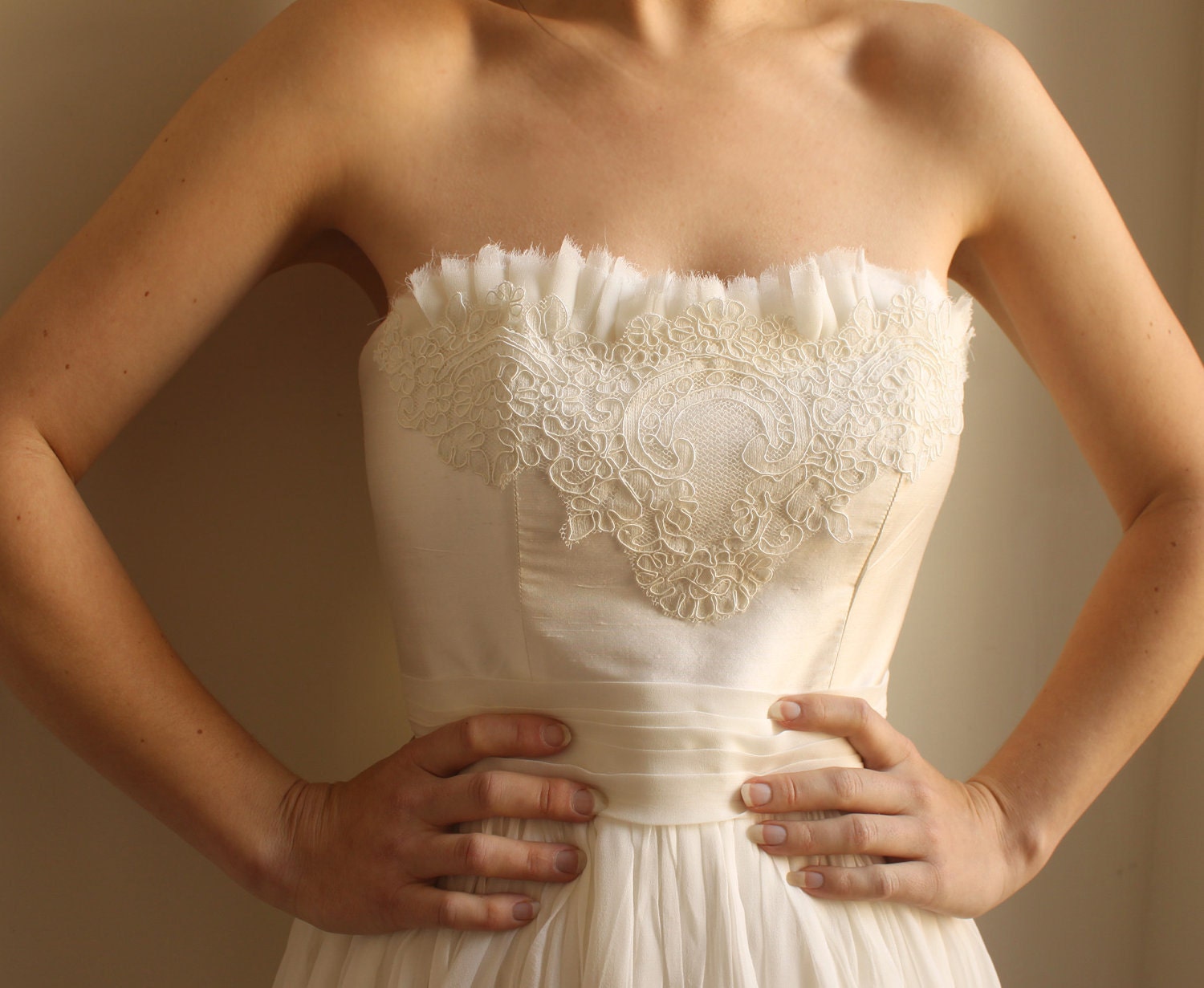 Beverly --Silk/Lace Wedding Gown--ETSY EXCLUSIVE--Super Sale
