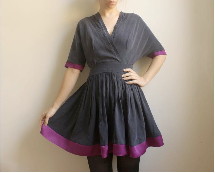 lillian--Tencel/Rayon and silk, V Neck Dress