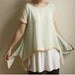 Gayle--Peach and Seafoam Silk Georgette Blouse--SALE