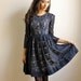 Jeannette Navy Blue Cotton Dress -SAMPLE SALE
