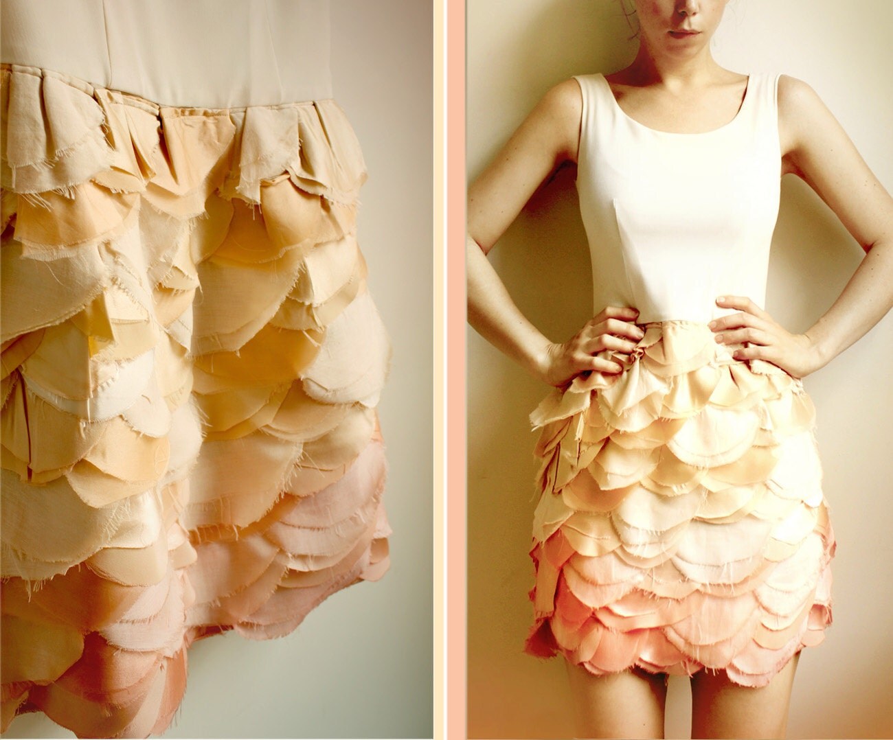 Dallyce- Petal cocktail summer dress Made from Recycled Materials