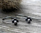 Bloom Dangles ... petite sterling silver minimalist flower earrings