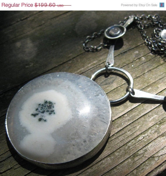 SALE SALE ... Crystal Stalactite Moonstone sterling silver necklace - LisasLovlies