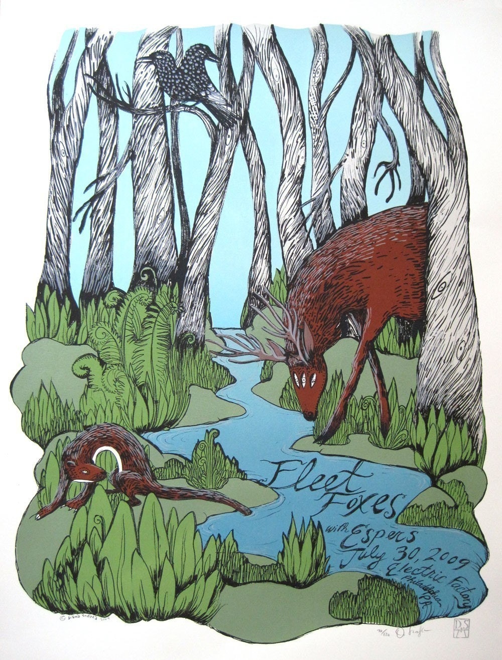 Fleet Foxes-Original, Limited Edition Screenprinted Gigposter