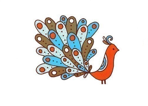 Orange -limited edition screen print -Exotic Bird Series 5x7