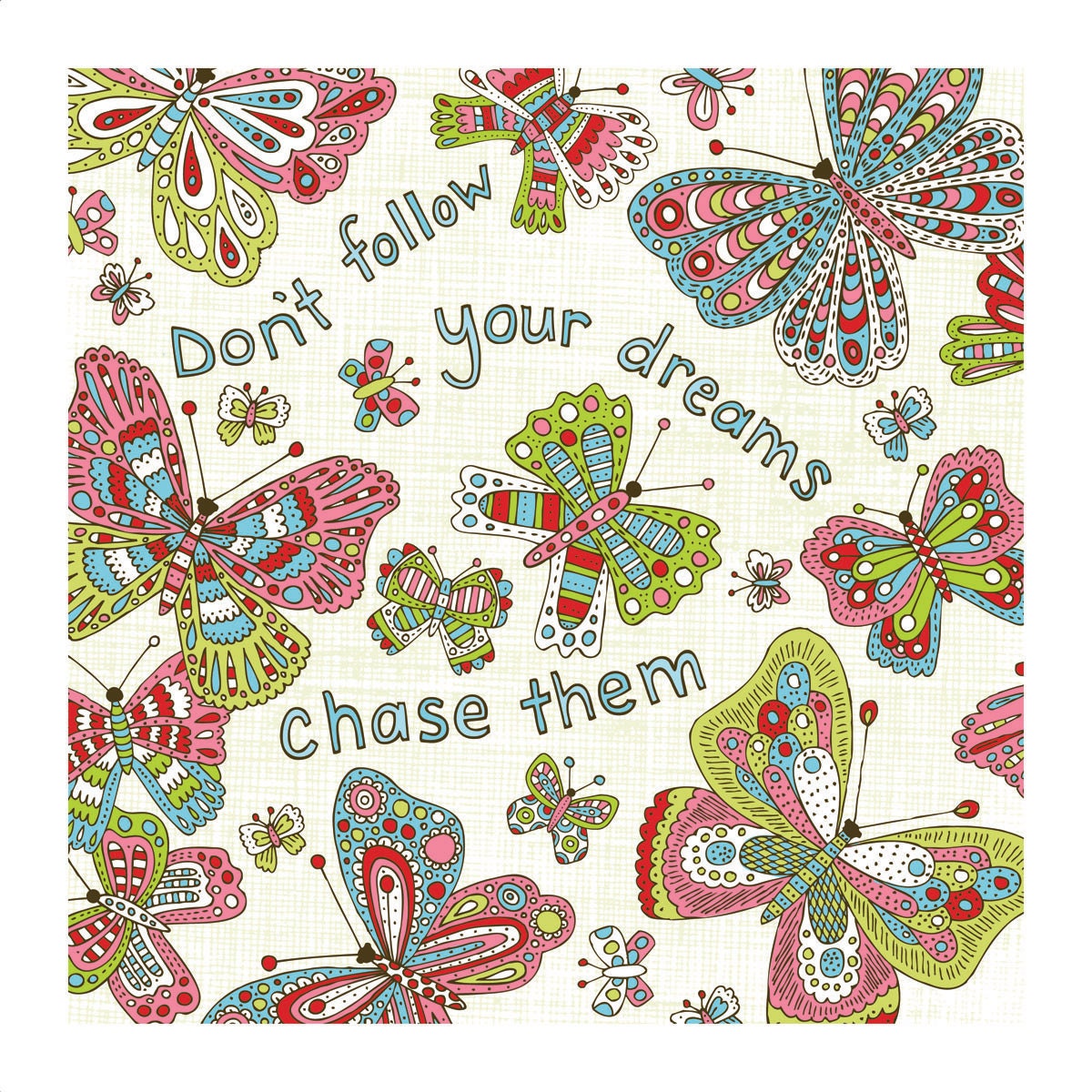 Butterflies 8x8 digital print of original illustration
