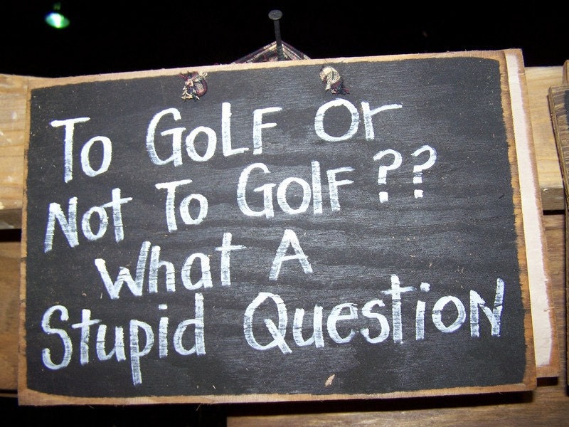 To GOLF or not to golf, what a stupid question