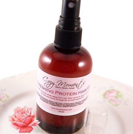 Pink Toasty Marshmallows scented Refreshing Protein Hair Mist - with Aloe Vera, Vitamin E, Collagen and Sea Salt (4.5 oz)