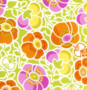 Erin McMorris Wilwood Orange Green Yellow 1 yard Fabric More Available Sophie's Garden