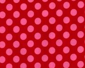 Michael Miller Berry Hot Pink Red Tadot Ta Dot 1 yard Fabric Polka dots  More Available