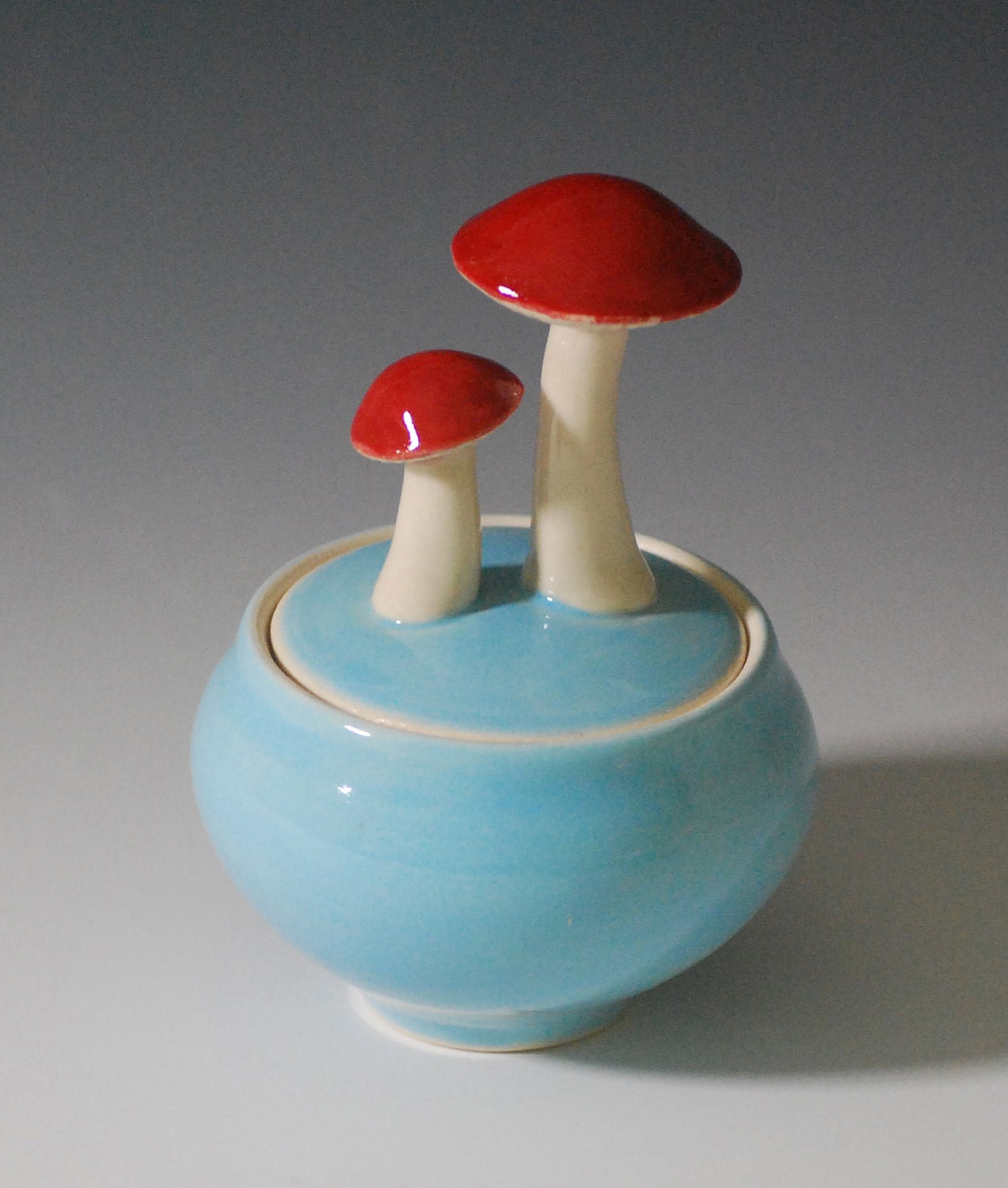 mushroom jar, blue