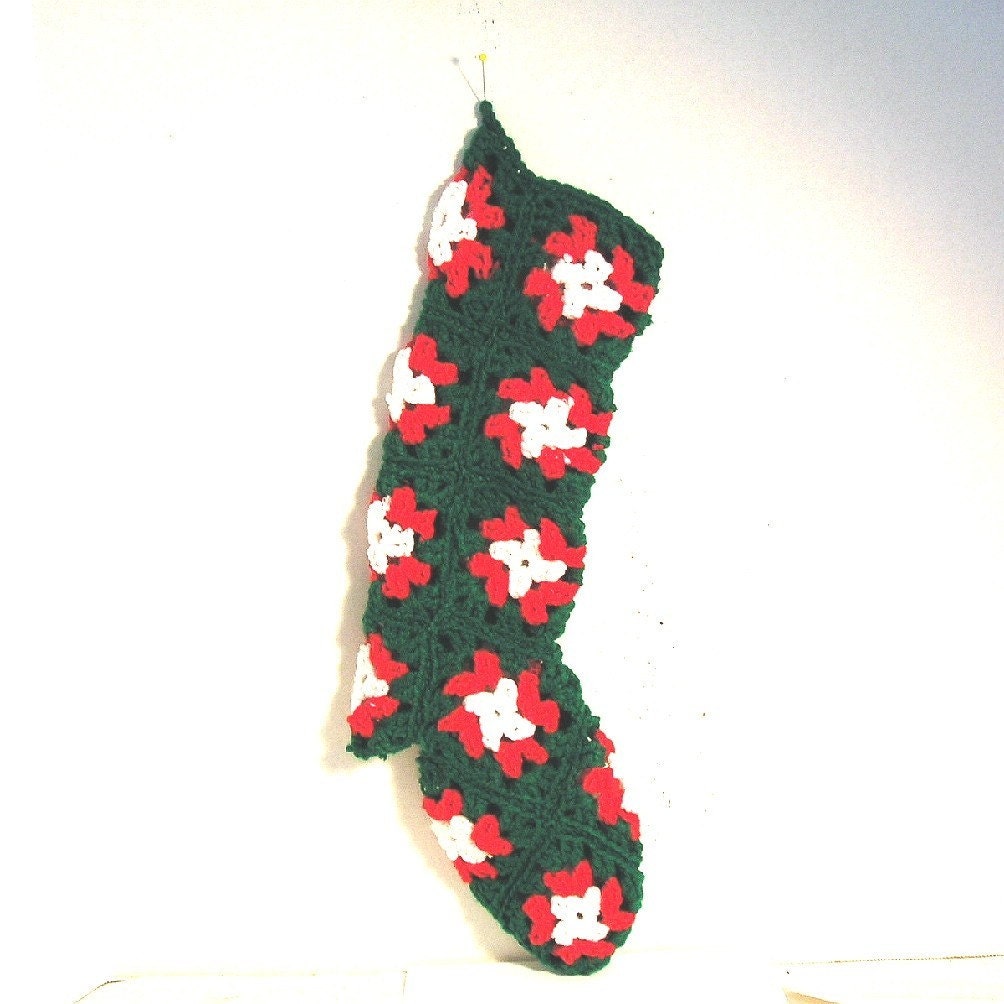 Granny Square Crocheted Christmas Stocking by by byallisonb