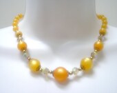 CLEARANCE--Vintage Moonglow and Glass Beaded Necklace