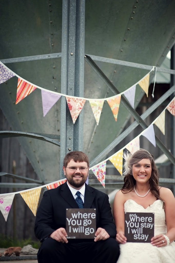 Custom Bridal Shower, Wedding Decoration in Your Chosen Colors.  40 Foot Bunting