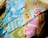 Ten Feet of Fabric Flags, Bunting Banner, You Choose Length in Increments of 10' of Flags and Your General Color Scheme.