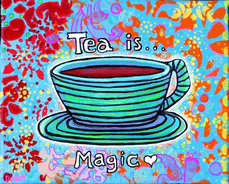 Tea is Magic, teacup and saucer , print