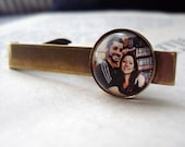 Custom Gold Photo Tie Clip - Personalized With YOUR Photograph or Image - Customized Gift for fathers, groomsmen, etc.