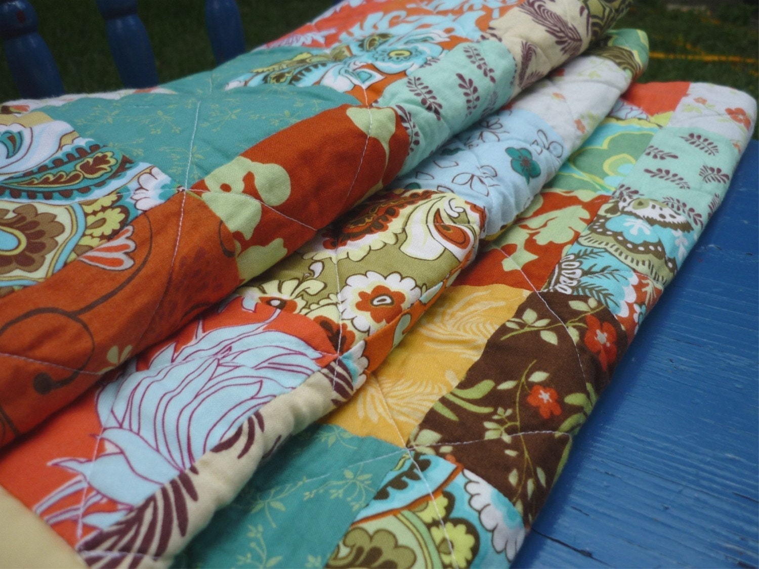 Modern BohemianBaby Patchwork Baby or Toddler Quilt - Made to Order
