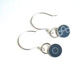 Smoky Blue Resin and Sterling Silver Earrings