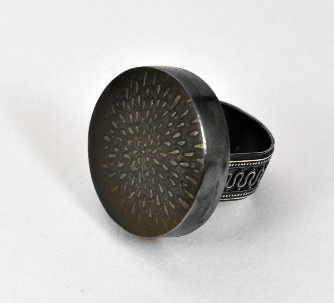 Fireworks Sterling Silver and Resin Ring