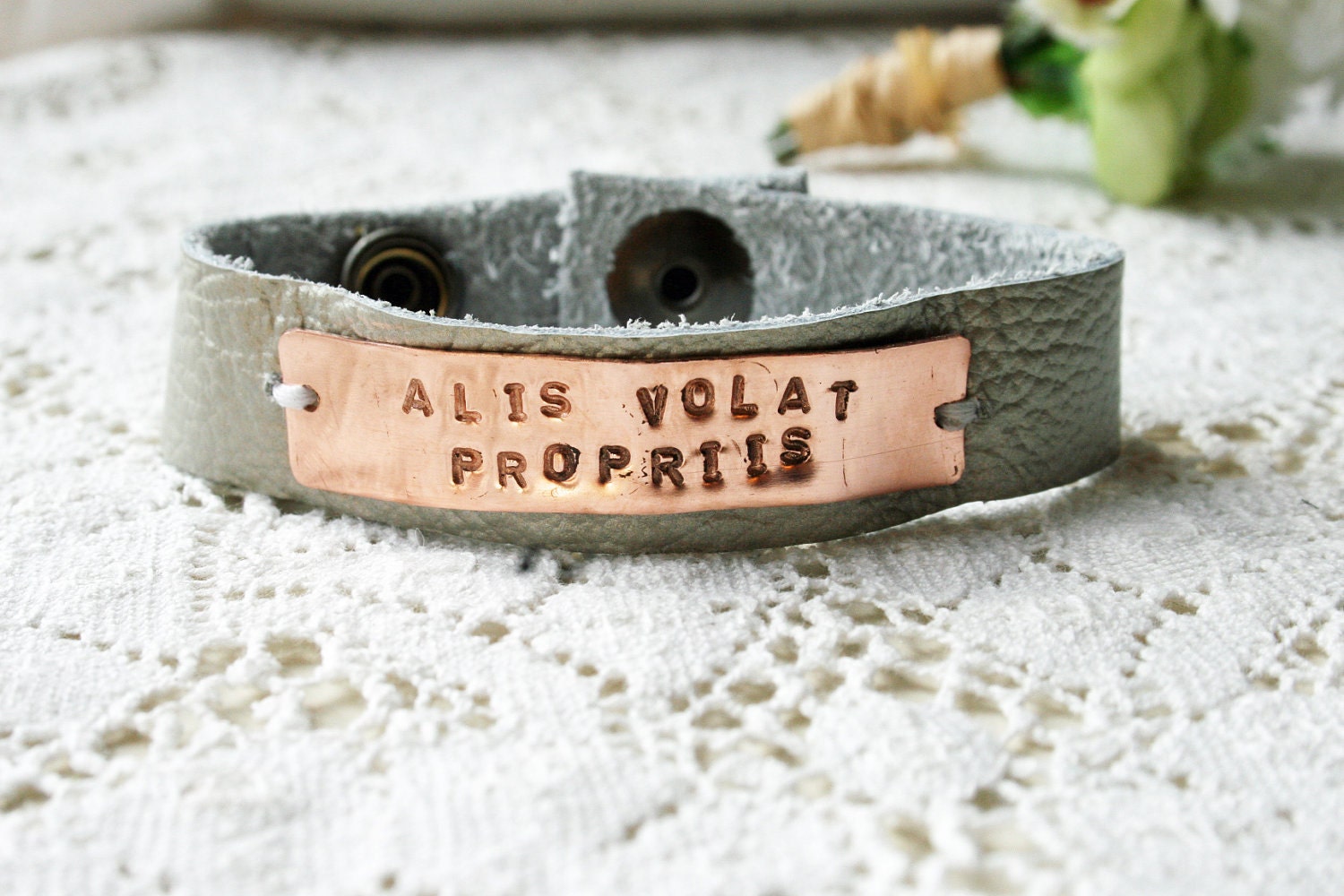 Alis Volat Propriis She Flies With Her Own Wings Bracelet...Latin...Encouragement...Free Shipping