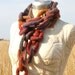 Prairie Chain Hand Knit Scarf...Italian Wool...Fall...Long Scarf
