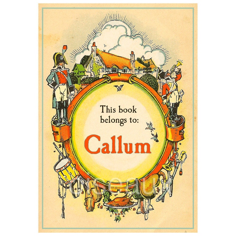 Vintage Soldier Boy Personalized Bookplates