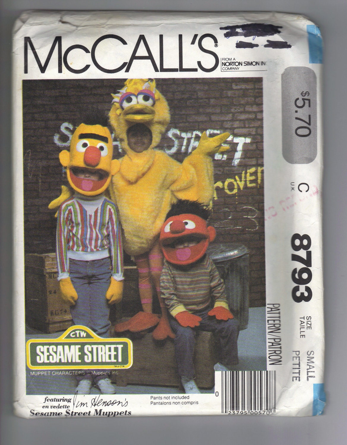 Bert Ernie and Big Bird HALLOWEEN Costumes Size Small 4 - 6 - McCalls 8793 Pattern - SESAME STREET