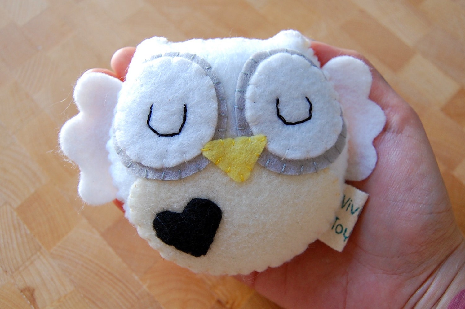 Black and White Eco Friendly Plush Owl Toy