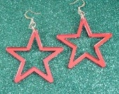 Mirror Pink Star laser cut earrings